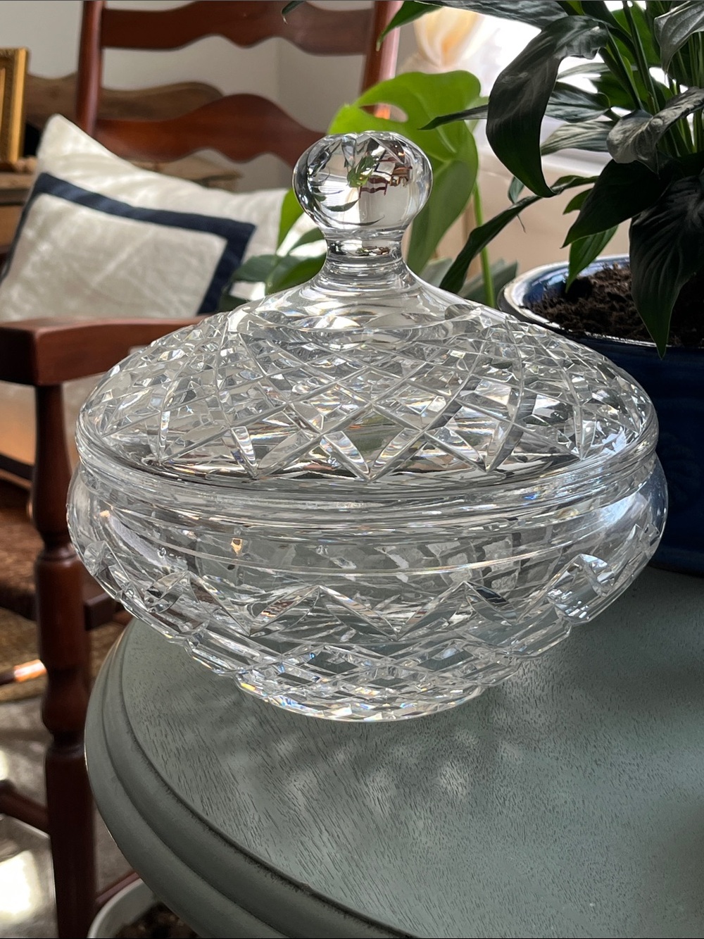 Waterford Crystal Clear Cut Crystal Covered Candy Dish